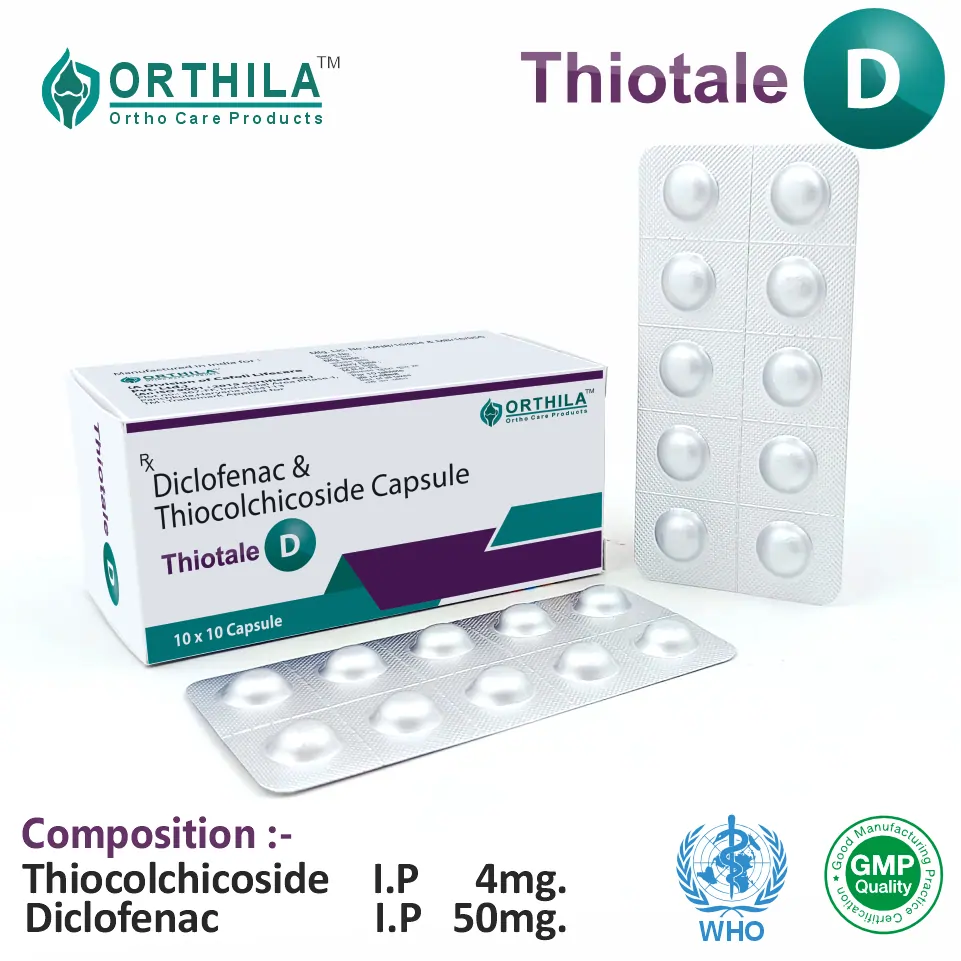 Thiocolchicoside 4mg Diclofenac 50mg Capsule from Top Pharma Company in India